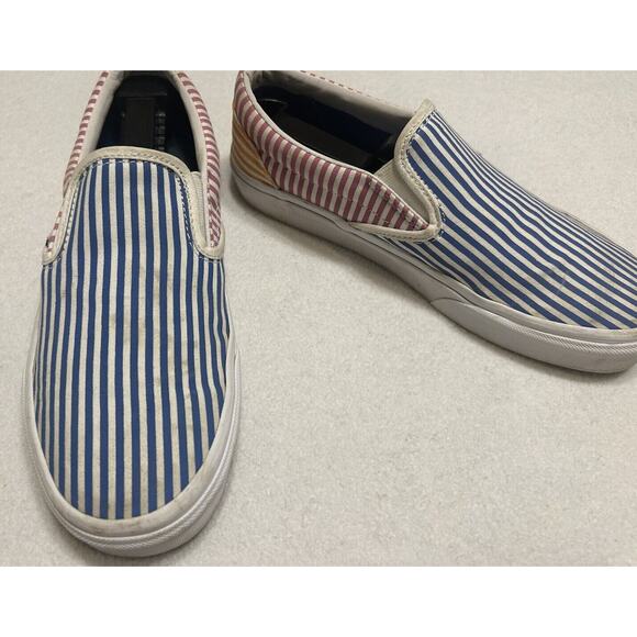 Vans Madewell Womens Sneakers 8.5 Colorful Mixed Stripe Deck Club Slip On Shoes - Picture 4 of 11